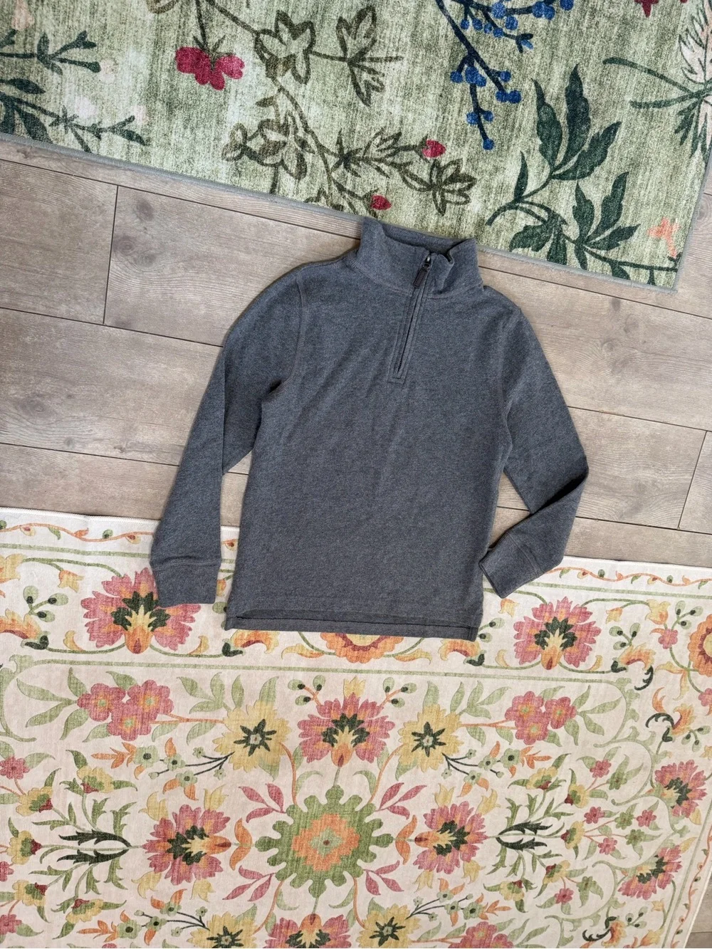 Crewcuts charcoal gray boys' quarter-zip pullover sweater Size small